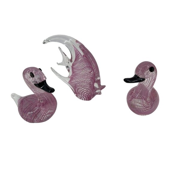 Murano Glass 3 figurines Fish 2 Swans - Picture 11 of 12